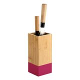 KESPER Messenblok - Bamboe - 10 x 10 x 23 cm - Bruin/Bessen