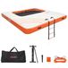 VEVOR Inflatables Ponton flottant, 3,05x3,05 m Ponton flottant, Tapis d'air aquatique antidérapant avec sac de transport portable et échelle détachable, Île de plateforme aquatique flottante pour piscine plage mer