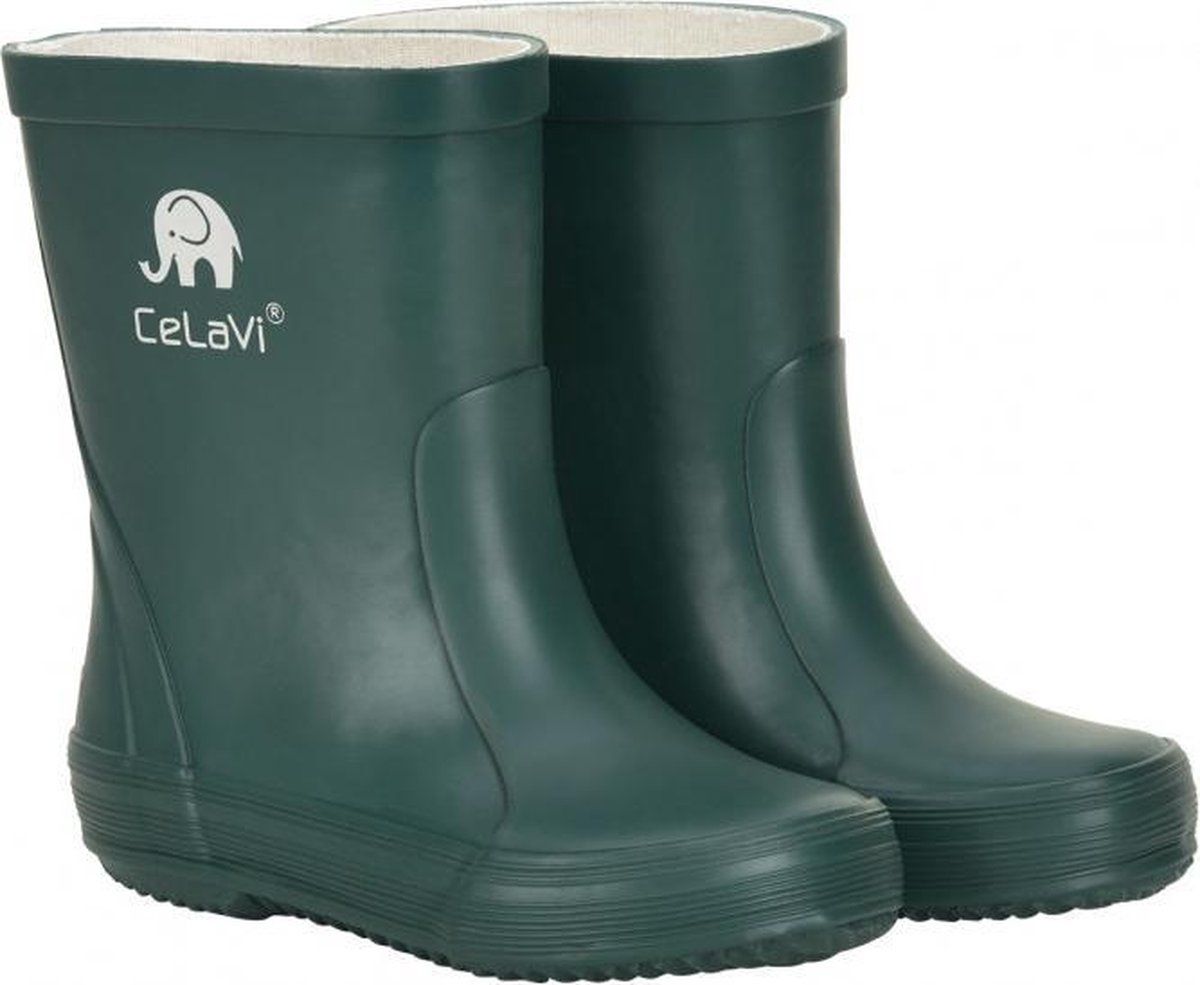 CELAVI Regenlaarzen Junior Rubber Donkergroen Maat 34