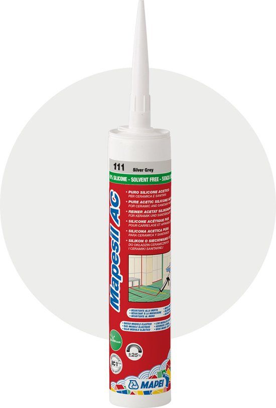 Mapei Mapesil AC siliconenkit 310ml 111 zilvergrijs