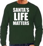 Bellatio Decorations Santas life matters Kerst sweater / Kerst trui groen voor heren - Kerstkleding / Christmas outfit S