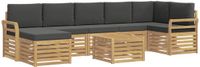 vidaXL - Buiten - bank - set - 8 - st - Wit - en - antracietkleurig - Polyester