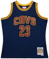 Mitchell & Ness NBA-shirt Cleveland Cavaliers LeBron James Alternate 2015 Bleu Homme S Polyester