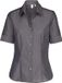 Seidensticker Damesblouse - City blouse - hemdblouse - regular fit - korte mouwen - uni - 100% katoen, grijs, 44