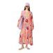 Scotch & Soda Printed Crinkle Maxi Dress Abstract Sun Pink