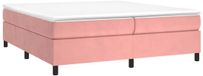 vidaXL Boxspringbed met matras, fluweel, roze, 200x200 cm