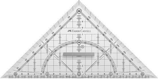 Faber-Castell Geodriehoek GRIP groot, met greep, Transparant, 22 cm