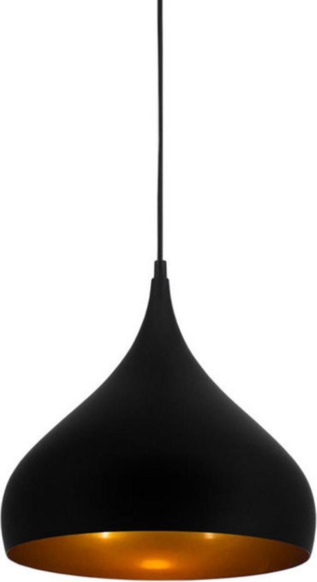 Fantasia hanglamp Ronin - Zwart - Goud - Dimbaar - Inclusief E27 LED lamp - Dia 32cm