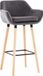 And OutdoorMatch Tabouret de bar Bernadette Josie - Gris - Velours - Bois - Design moderne