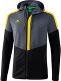 Erima Squad Hooded Trainingjack kinderen - Grijs / Geel - maat 128