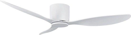 Naamloos Plafondventilator Brezza 132 cm wit - stille ventilator - met afstandsbediening - 6 snelheden