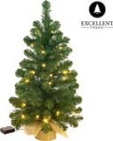 Excellent Trees® Jarbo 60 cm Mini Kerstboom - Batterij Verlichting 35 LED Lampjes - kant en klaar
