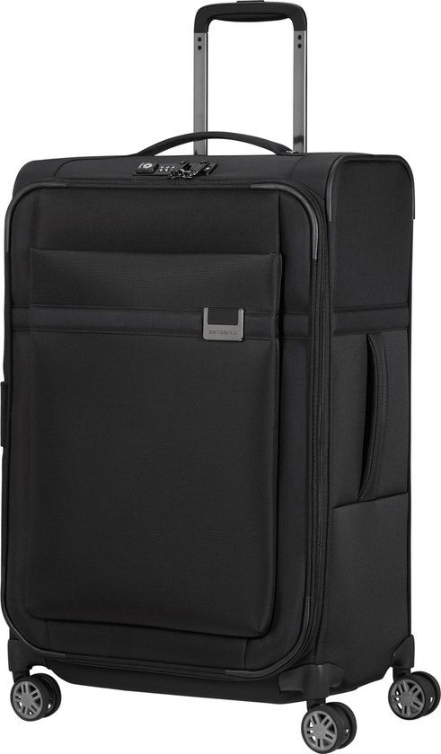 Samsonite Airea Spinner 67/24 - Black - Medium - Softcase - 4 Wielen - TSA Cijferslot