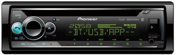 Pioneer DEH-S520BT - Autoradio - Enkel din - Bluetooth - USB - CD tuner - 4x50 Watt