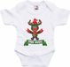 Bellatio Decorations Kerst baby rompertje - wit - rendiertje - free hugs - Kerst cadeau 80