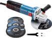 Meuleuse d'angle 1100 W - Ø disque 125 mm - vitesse à vide 11.800min-1 - incl. 2 disques à meuler - 2 disques lamellés - 2 disques à tronçonner - pour polir, meuler et couper