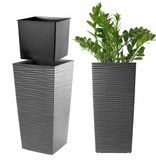 KADAX Hoge grafietbloempot met inzet 24x47cm