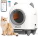 PawHut Zelfreinigende Kattenbak Kunststof 55,5L x 51B x 60H cm Wit