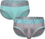 SUKREW Apex Brief Multipack 1x Peppermint + 1x Silver Sparkle - MAAT XS - Heren Ondergoed - Slip voor Man - Mannen Brief