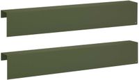 vidaXL Bordure de jardin - 2 pièces - 100 x 10 x 15 cm - Acier - Vert olive