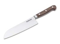 Böker Manufaktur Heritage Santoku mes walnoothout/roestvrij staal bruin-zilver, lengte lemmet: 17,80 cm, 130905