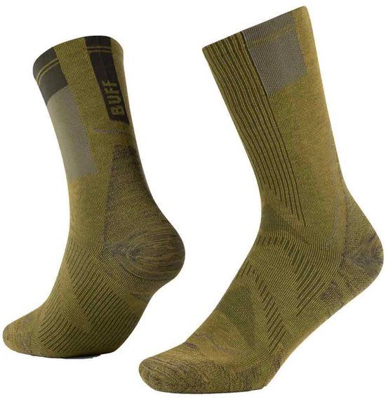 Buff Coolnet Crew Hardloopsokken Unisex Khaki 42-44