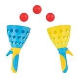 Idena 40251 - Vangbal spel XXL met 2 vangbekers, incl. 3 ballen, balspel voor tuin, park en strand