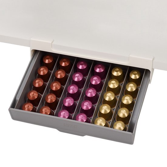 Joseph Joseph CupboardStore - Ruimtebesparend Koffiepod Houder Lade, 30 stuks, geschikt voor Nespresso originele capsules