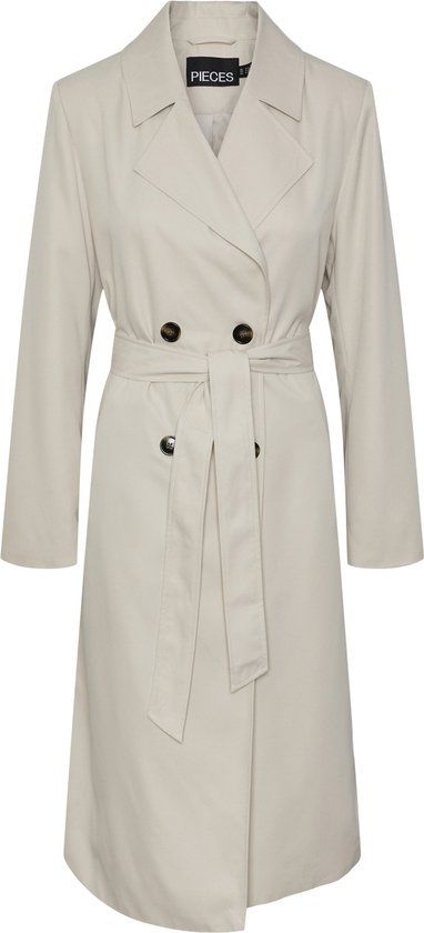 PIECES Pcscarlett Ls Trenchcoat Noos - Silver Gray - S