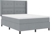 vidaXL Boxspring bed met kussen Lichtgrijs 190 x 140 cm Stof