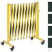 VEVOR Barrière extensible, 3,94 m, pliable, avec roue et frein, clôture portable en alliage d'aluminium, pour chantiers, contrôle de pièce, noir/jaune