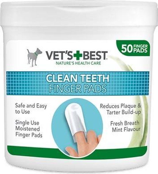 Vets Best Clean Teeth Finger Pads - Hond - 50 stuks
