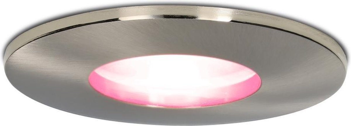 HOFTRONIC Homeylux® Smart WiFi LED inbouwspot 5,5W RVS Vegas - Dimbaar - RGBWW - IP44 - 400lm - Bedienbaar via Homeylux® App - Google Home en Amazon Alexa