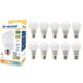 LED-lamp, standaard A60, E27-fitting, 12 W, natuurlijk wit licht 4000 K, bundel van 200°, verpakking van 10 lampen
