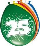 Folat Verjaardag leeftijd ballonnen 25 jaar - 16x - multi - 25 cm