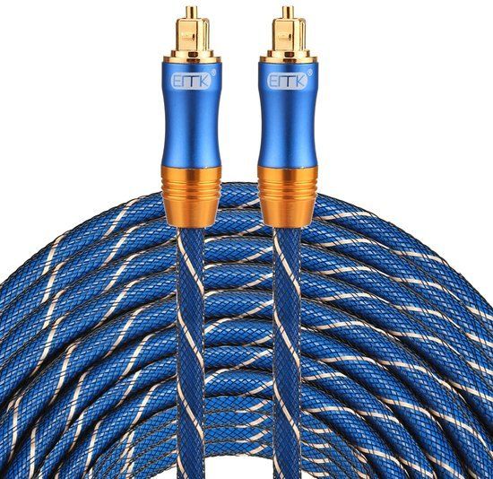 ETK Digital Toslink Optical kabel 30 meter / audio male to male / Optische kabel BLUE series - Blauw