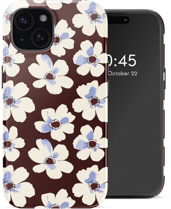 Selencia Hoesje - Geschikt voor Apple iPhone 15 - Backcover geschikt voor MagSafe - Choco Flower Pop
