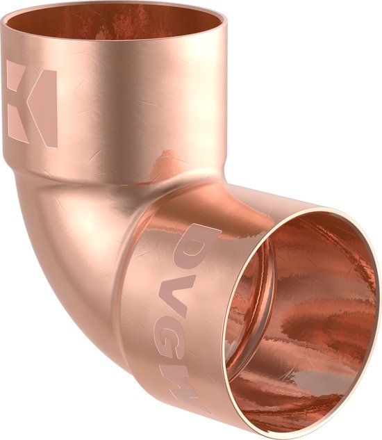 KIRCHHOFF CU knie 90°, blanco, 18 mm, 2 mofen