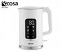 Ecosa Bouilloire électrique Ecosa EO-691, 1,7 litre, 2200W | Contrôle de la température, écran LED, surface froide au toucher, acier inoxydable 304 (Blanc)