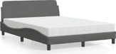 Maison Exclusive lit avec matelas "Dover", gris foncé, 140x190 cm, rembourré