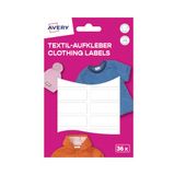 AVERY Zweckform ETVET36 Naamstickers, waterdicht, voor kleding, 36 stuks