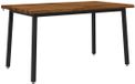 vidaXL Eettafel Massief Acaciahout Naturel en Zwart 140 x 80 x 75 cm