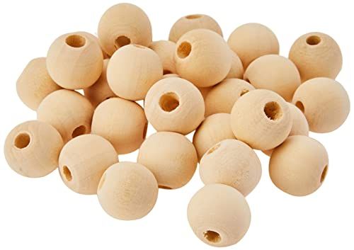 Artemio Houten Kralen, 20 mm, Beige, 30 stuks