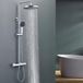 HOMELODY Douchesysteem met thermostaat chroom - 2026 upgrade roestvrij staal douchekraan complete set met 3 straalsoorten handdouche & 25 cm hoofddouche - regendouche doucheset voor moderne badkamer