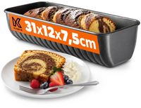 KADAX Koninklijke cakevorm, 31 x 7,5 x 12 cm bakvorm, blik met antiaanbaklaag, klaprozen, brood, pastei, onderhoudsvriendelijk (halfrond)