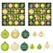vidaXL Set de boules de Noël - 88 pièces - Vert clair, doré et vert foncé - Ø 6 cm