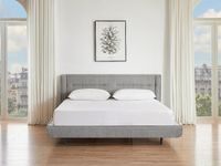 Vente-unique Bedframe stof grijs 180 x 200 cm