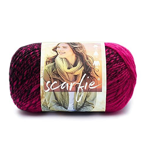Lion Brand Yarn Scarfie - Black/Pink - One Size