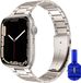 By Qubix Apple Watch bandje sterrenlicht / starlight staal - 44mm - 45mm - 49mm - Ultra - RVS metaal schakelband