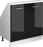 Vicco R-Line Keukenkast voor schuine wand – 80 cm met 2 deuren Zwart hoogglans